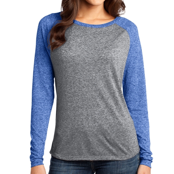 Deep Royal/ Heather Nickel color option for Malvo Kids' Long Sleeve Raglan Tee