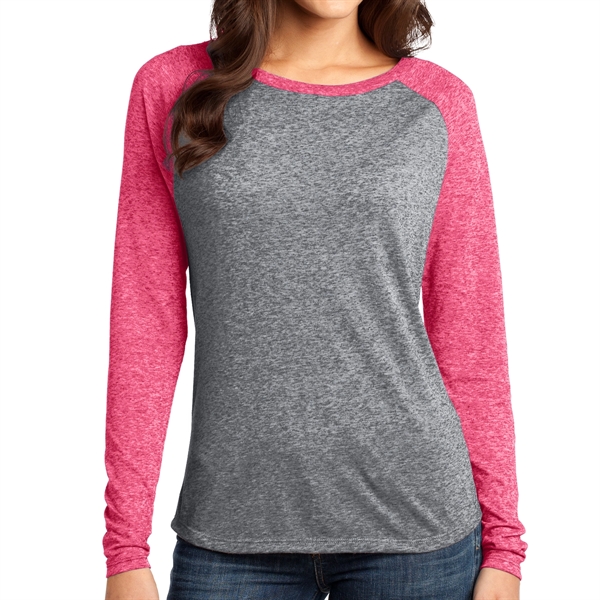 Watermelon/ Heather Nickel color option for Malvo Kids' Long Sleeve Raglan Tee