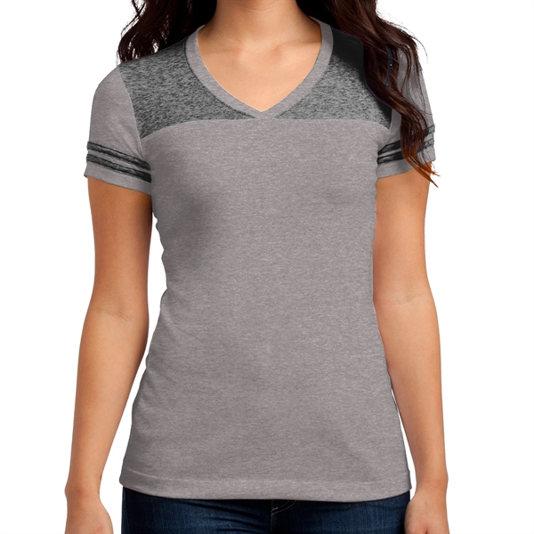Heather Nickel/ Black color option for Classic Varsity V Neck Shirt