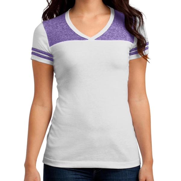 White/Purple color option for Classic Varsity V Neck Shirt