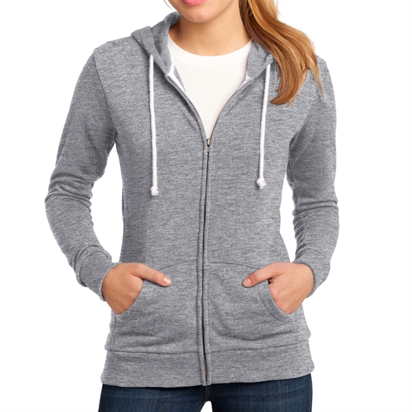 Athletic Heather color option for District® Junior's Core Fleeced Zipper Hoodie
