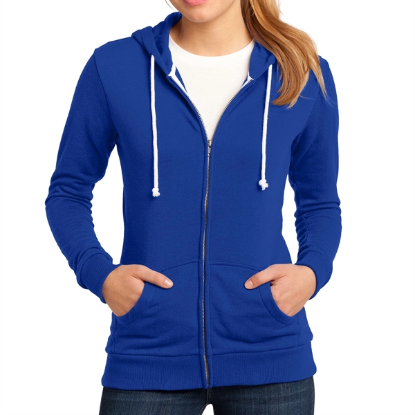 Deep Royal color option for District® Junior's Core Fleeced Zipper Hoodie