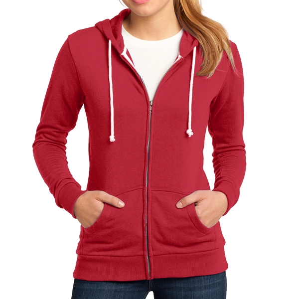 New Red color option for District® Junior's Core Fleeced Zipper Hoodie