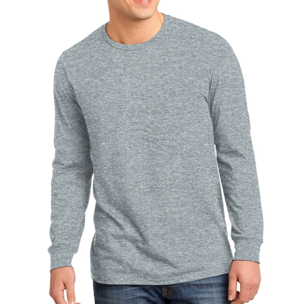 Heather Gray color option for District® Male Youth's Long Sleeved T Shirt