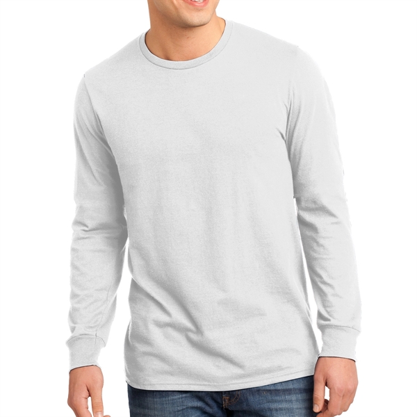 White color option for District® Male Youth's Long Sleeved T Shirt