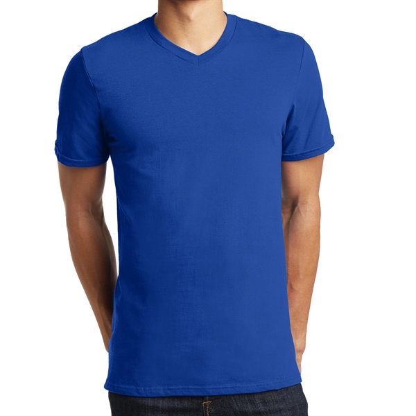Deep Royal color option for District® Male Youth's V Neck T Shirt