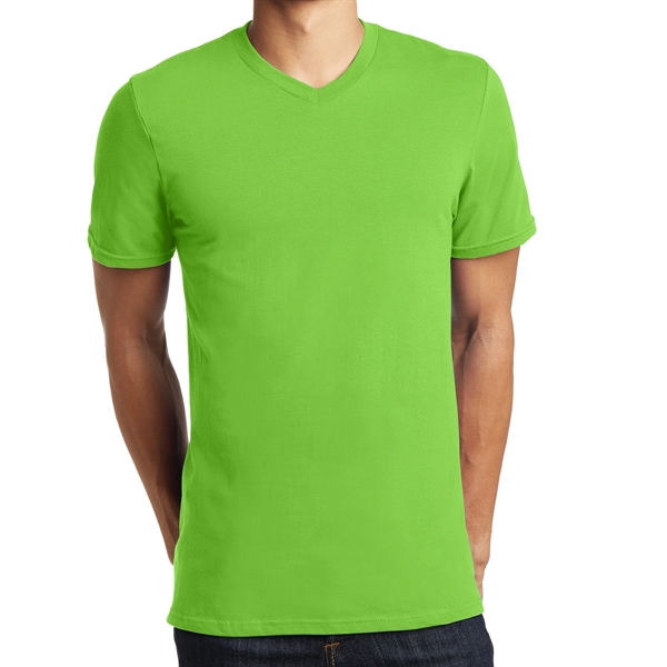 Neon Green color option for District® Male Youth's V Neck T Shirt