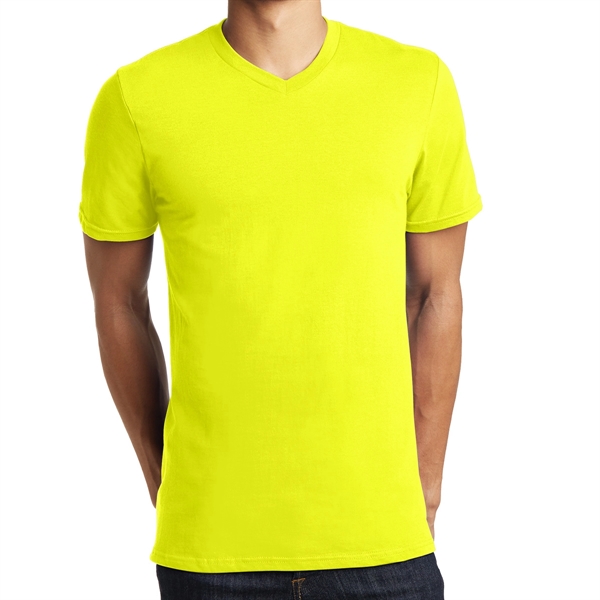 Neon Yellow color option for District® Male Youth's V Neck T Shirt