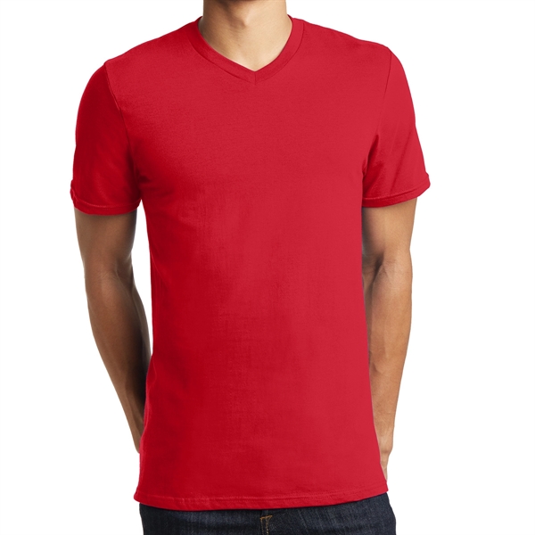 New Red color option for District® Male Youth's V Neck T Shirt