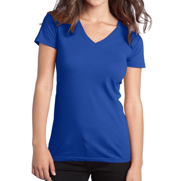Deep Royal color option for District® Junior's V Neck T Shirt