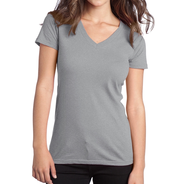 Heather Gray color option for District® Junior's V Neck T Shirt