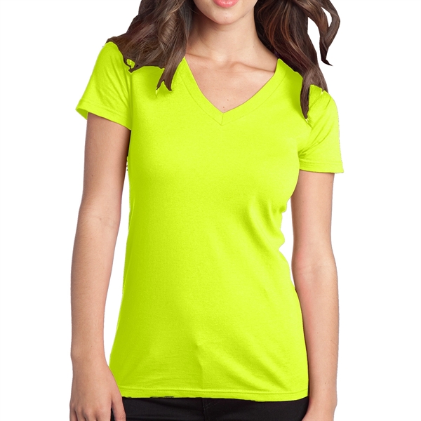 Neon Yellow color option for District® Junior's V Neck T Shirt
