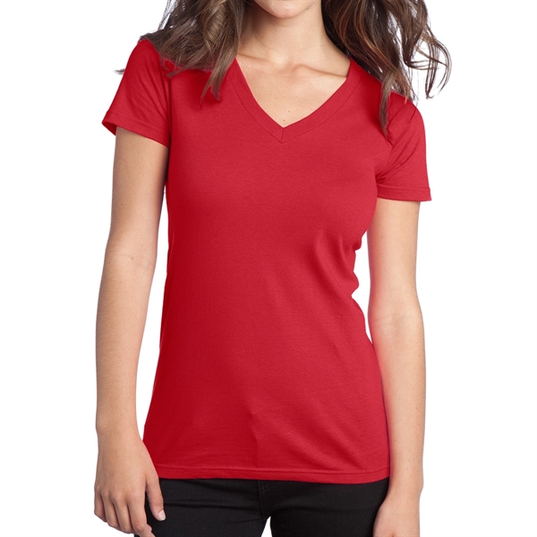 New Red color option for District® Junior's V Neck T Shirt