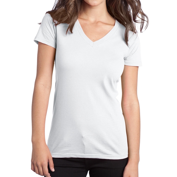 White color option for District® Junior's V Neck T Shirt