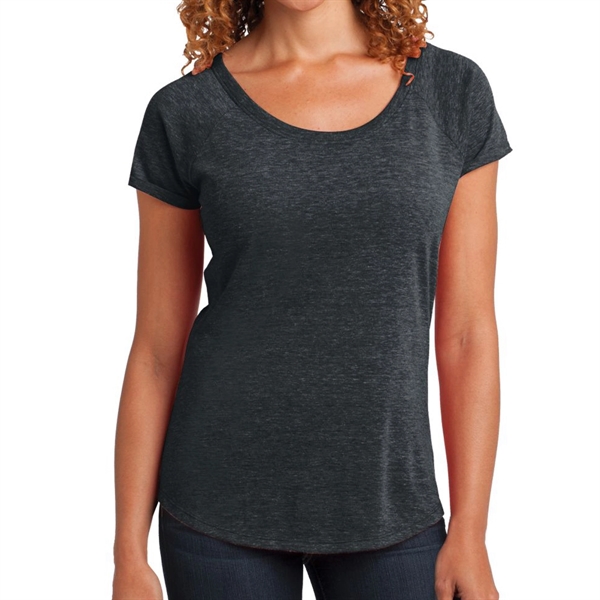 Charcoal Heather color option for District Made Tri Blend T Shirt For Women
