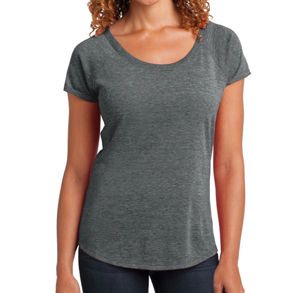 Gray Heather color option for District Made Tri Blend T Shirt For Women