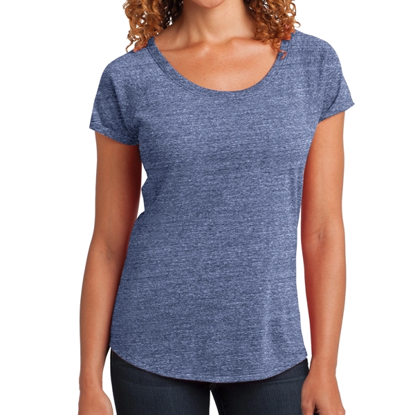 Navy Heather color option for District Made Tri Blend T Shirt For Women