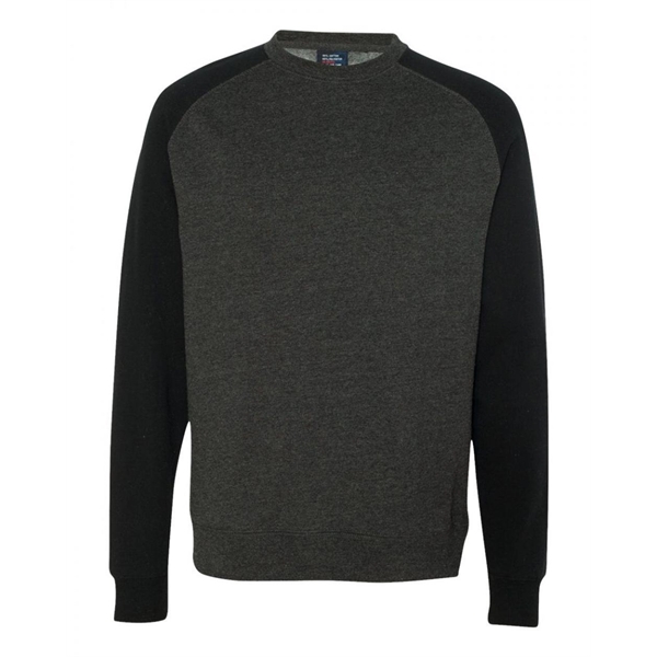 Charcoal Heather/ Black color option for Slim Fit Raglan Mens' Sweatshirt