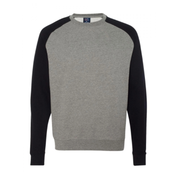 Gunmetal Heather/ Black color option for Slim Fit Raglan Mens' Sweatshirt