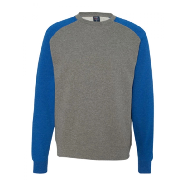 Gunmetal Heather/ Royal Heathe color option for Slim Fit Raglan Mens' Sweatshirt