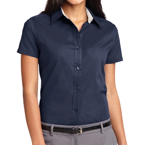 Navy/Light Stone color option for Ladies Silk Authority Polo Shirt
