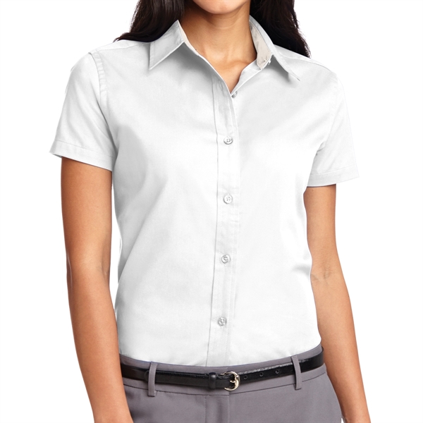 White/Light Stone color option for Ladies Silk Authority Polo Shirt