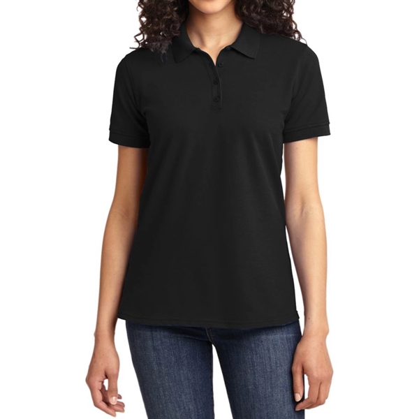 Jet Black color option for Women Blended Polo Shirt
