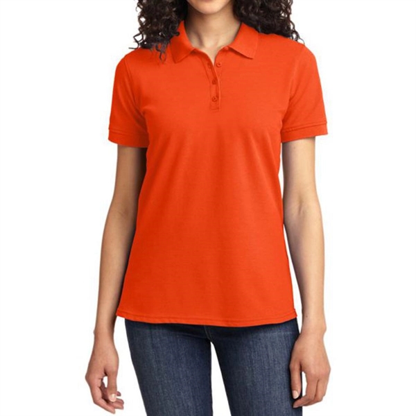 Orange color option for Women Blended Polo Shirt