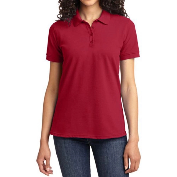 Red color option for Women Blended Polo Shirt