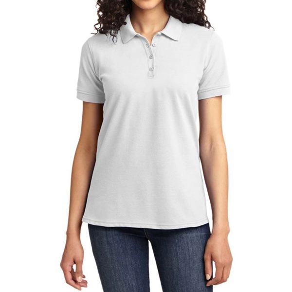 White color option for Women Blended Polo Shirt