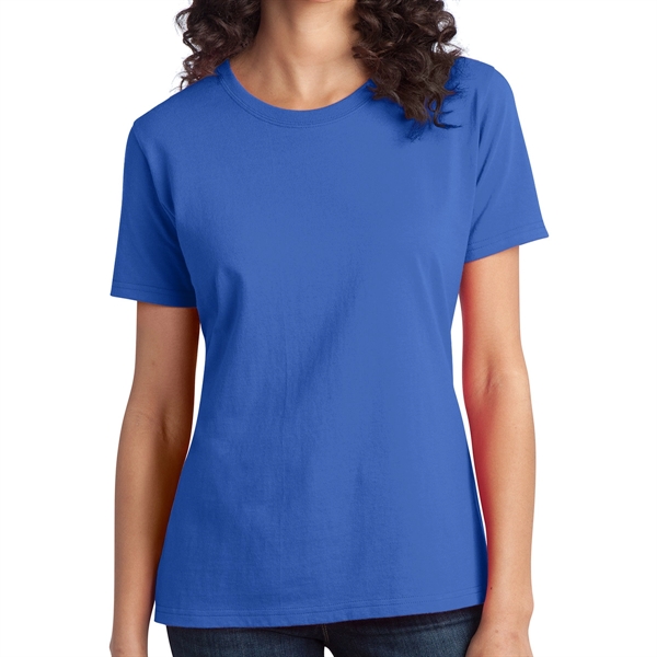 Aquatic Blue color option for Port & Company® Women's Ringspun Cotton T Shirt