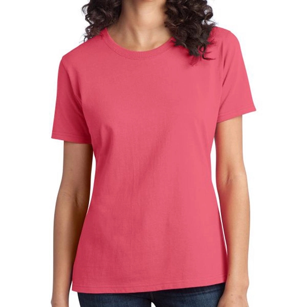 Coral color option for Port & Company® Women's Ringspun Cotton T Shirt
