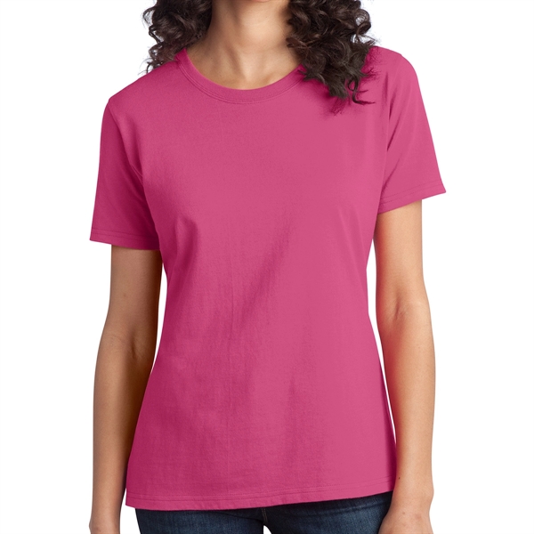 Raspberry color option for Port & Company® Women's Ringspun Cotton T Shirt