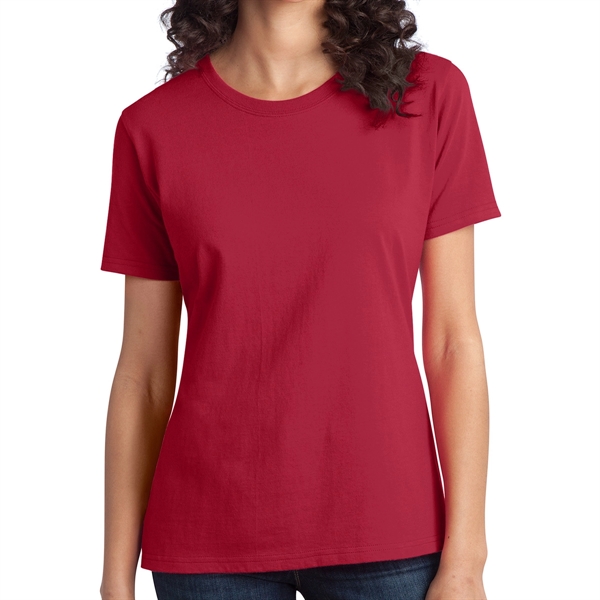 Red color option for Port & Company® Women's Ringspun Cotton T Shirt