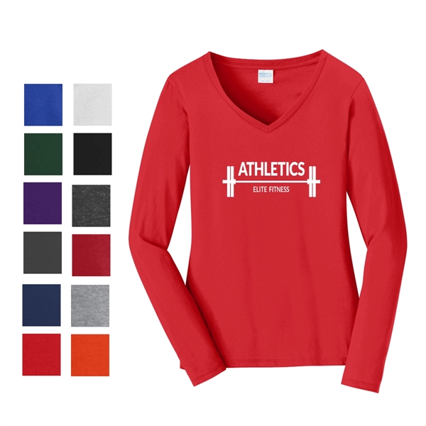 Bright Red color option for Vishaw Long Sleeve Ladies Tee