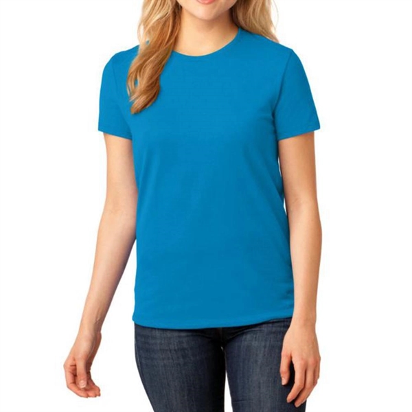 Aquatic Blue color option for Port & Company® Women's Core Cotton T Shirt