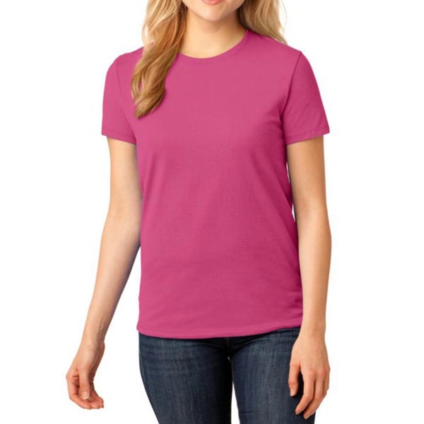 Candy Pink color option for Port & Company® Women's Core Cotton T Shirt