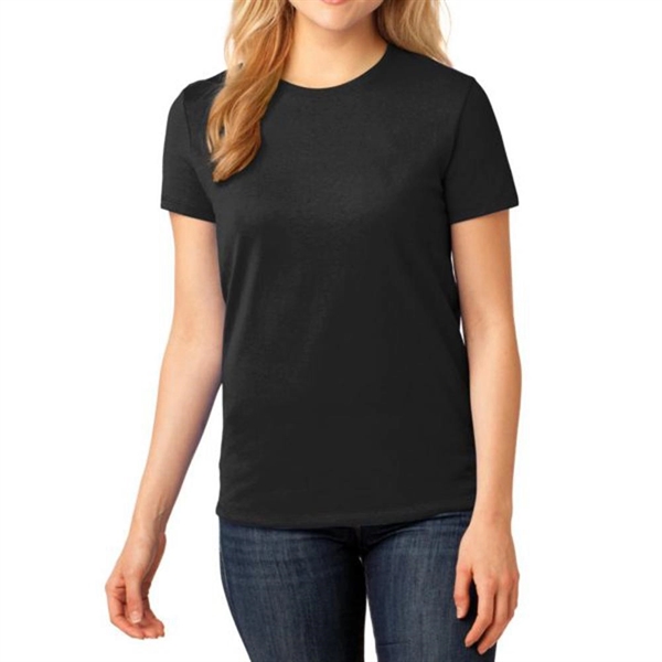 Jet Black color option for Port & Company® Women's Core Cotton T Shirt