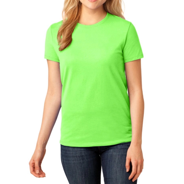 Neon Green color option for Port & Company® Women's Core Cotton T Shirt