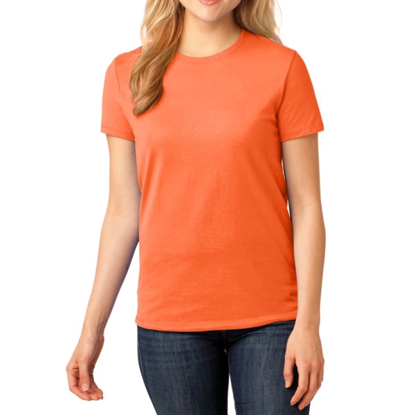 Neon Orange color option for Port & Company® Women's Core Cotton T Shirt