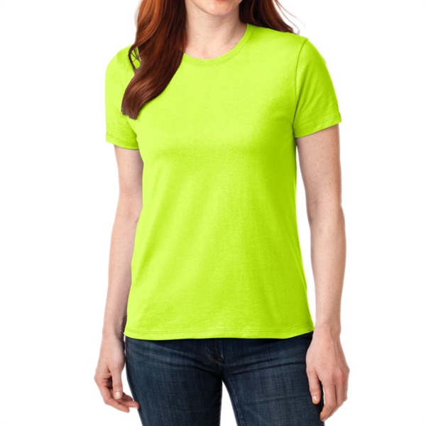 Safety Green color option for Port & Company® Women's Core Blend T Shirt