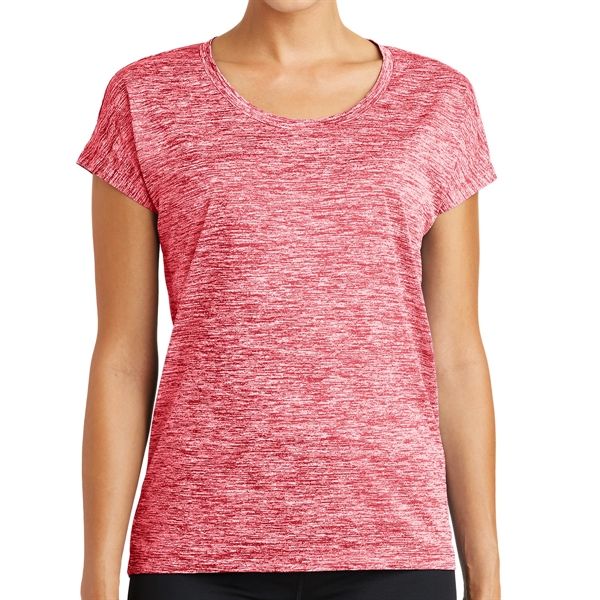 Deep Red Electric color option for Ladies' Heather Sporty Tee