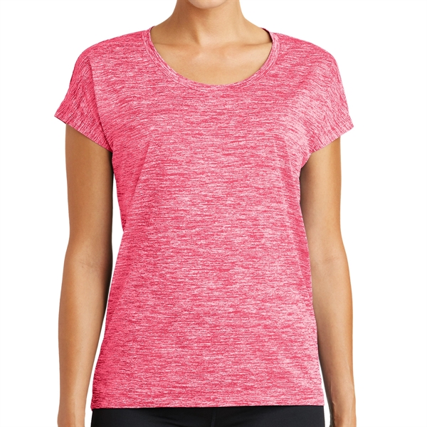Power Pink Electric color option for Ladies' Heather Sporty Tee