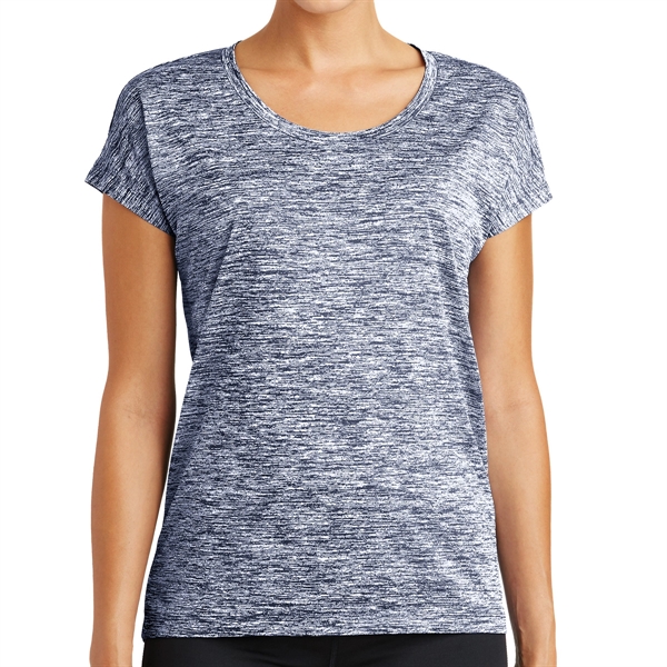 True Navy Electric color option for Ladies' Heather Sporty Tee
