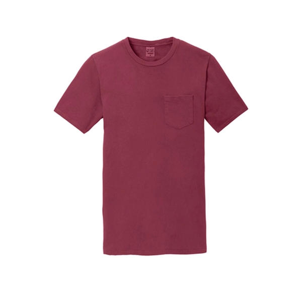 Merlot color option for Stylish Pigment Dyed Tee With Pocket