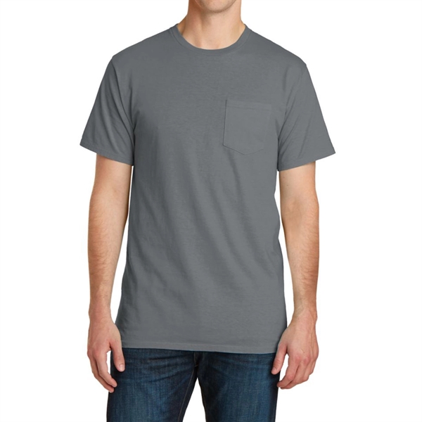 Pewter color option for Stylish Pigment Dyed Tee With Pocket