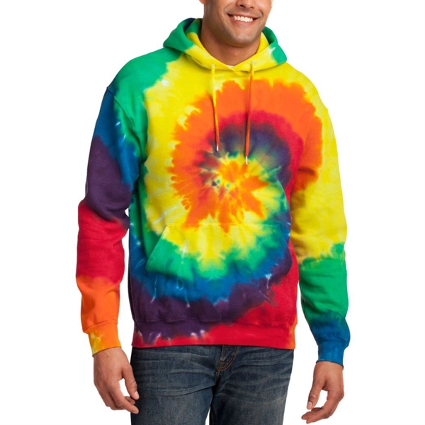Neon Rainbow color option for Port & Company® Tie Dye Hoodie Sweatshirt