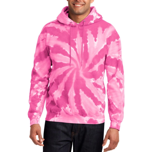 Pink color option for Port & Company® Tie Dye Hoodie Sweatshirt