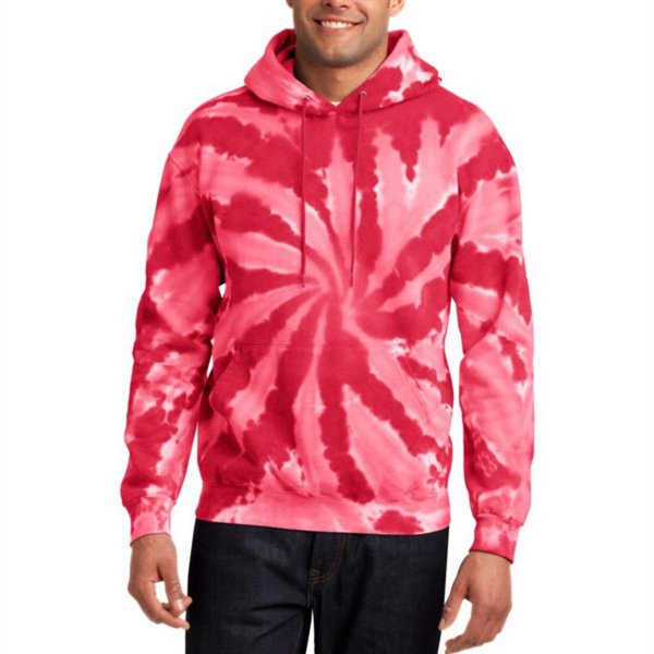 Red color option for Port & Company® Tie Dye Hoodie Sweatshirt