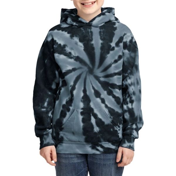 Black color option for Port & Company® Youth's Tie Dye Hoode Sweatshirt